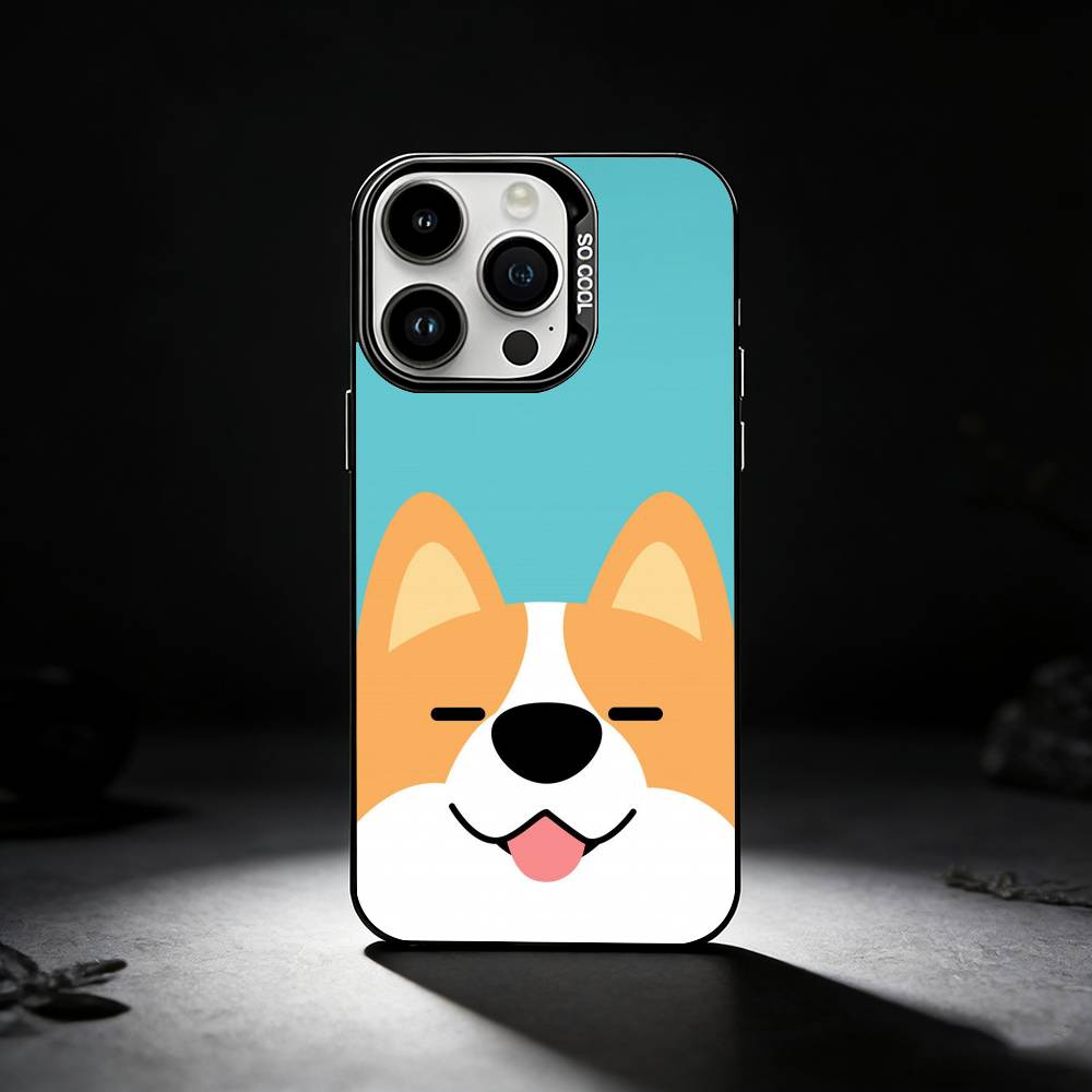 Cute corgi dog Phone Case For iPhone 17,16,15,14,13,12,11 Plus,Pro Max,XS,Colored silver phone case iPhone14Pro