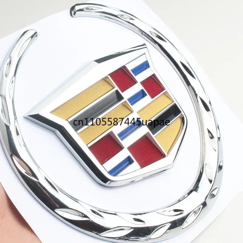 Car Rear Trunk Boot Front Head Grille Badge ABS Plastic Chrome 3D Logo Emblem for Cadillac SRX ATS XTS Auto Sticker Accessories
