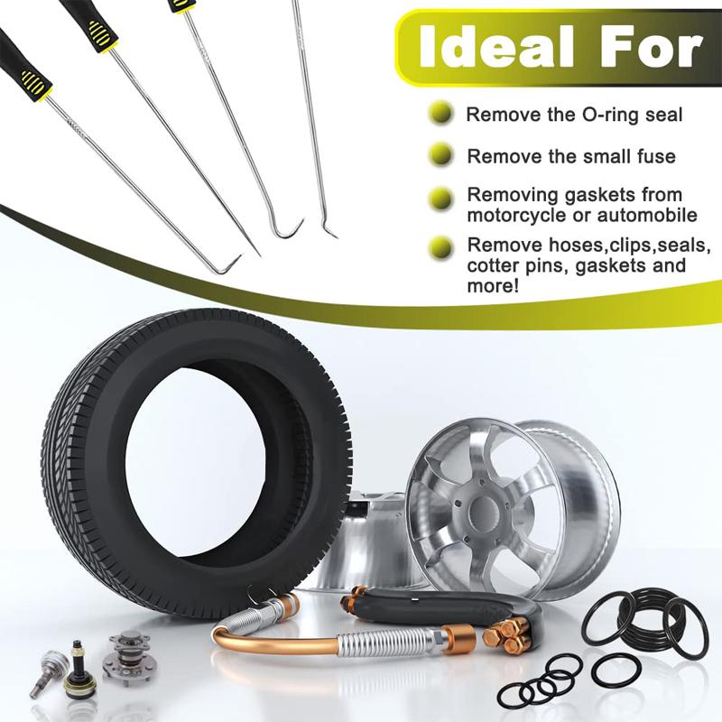4pcs Auto Car Oil Seal Screwdrivers Set Hose Removal Hook Set O-Ring Seal Gasket Puller Remover Pick Hooks Repair Tools