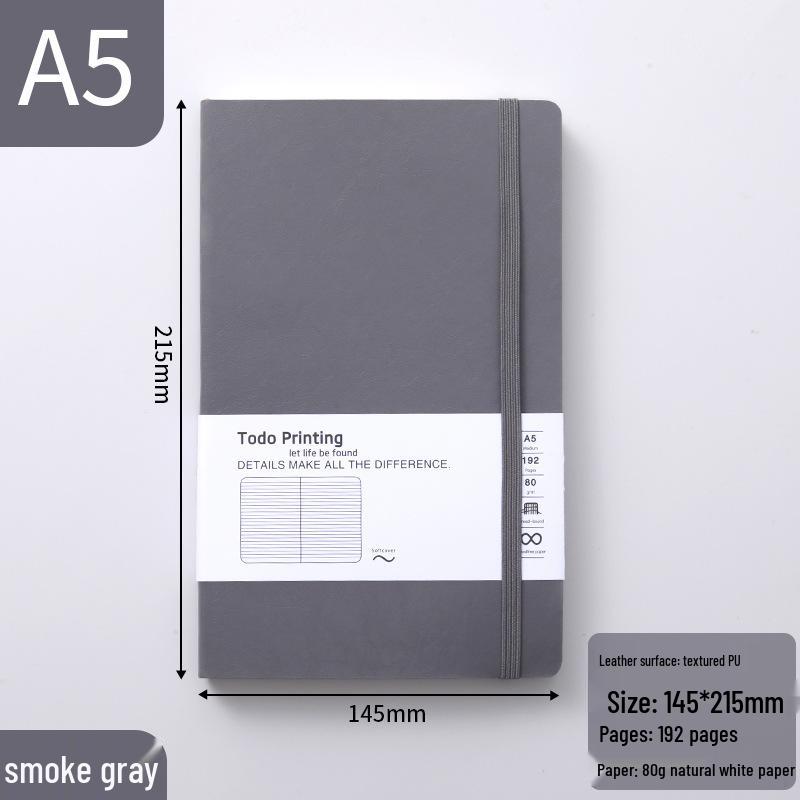A5 Custom Soft Leather Business Notebook with High-Quality Appearance and Logo Printing.