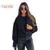 Women Fall Winter Coat Short Type Turn-down Collar Solid Color Loose Button Closure Cardigan OL Commuting Jacket Lady Daily Outwear