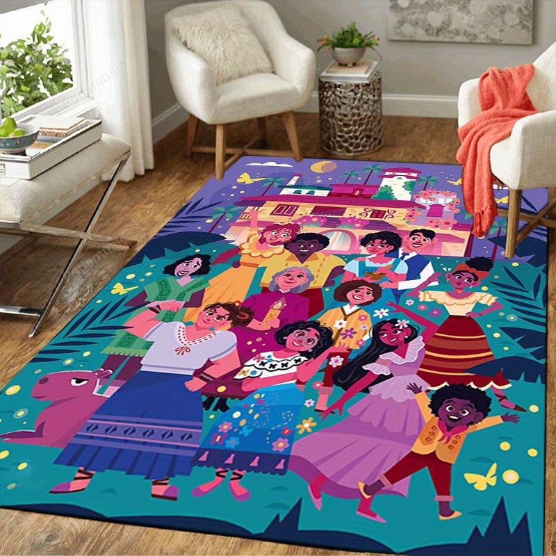 1pc Disney Encanto Pattern Carpet Area Rug Non-slip Carpet Hand Washable Floor Mat Suitable For Living Room Bedroom Home Decor Room Decor