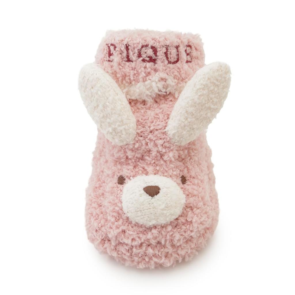 gelato pique BABY Moco Rabbit Socks PBGS264542 Unisex Baby Pink Cute Fluffy Infant Socks with Anti-Slip Grip 7-9cm