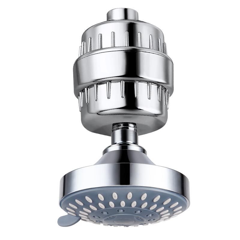 High-Flow 15-Stage Shower Filter: Removes Residual Chlorine & Beautifies Skin with 20-Layer Filter