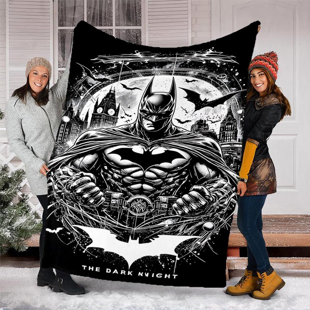 1pc Batman Outdoor Flannel Throw Blanket Soft, Lightweight & Warm for Sofa, Office
