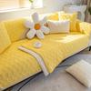 Thick Plush Sofa Covers Non-Slip Weaving Pattern Sofa Mat Solid Color Sofas Towel Couch Slipcover Pad for Living Room Protection