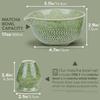 Japanese Matcha Bowl, Glazed Ceremonial Matcha Bowl with Whisk Holder for Matcha Powder/Matcha Tea/Japanese Matcha, 2 Color Options