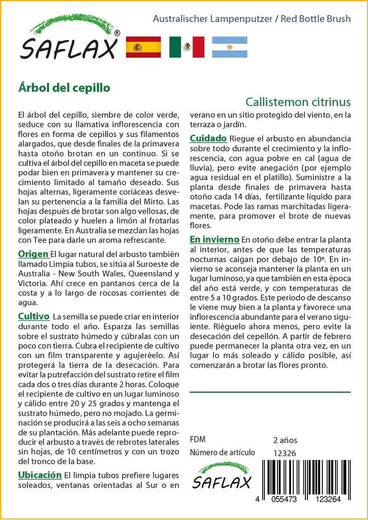 SAFLAX Red Bottle Brush - 400 Seeds - Callistemon Citrinus