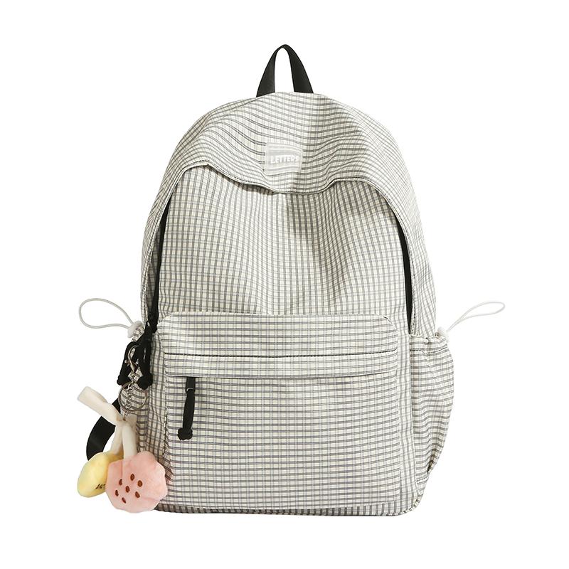 Школьный рюкзак с клетчатым принтом, женский рюкзак большой вместимости, студенческий рюкзак Small чёрный