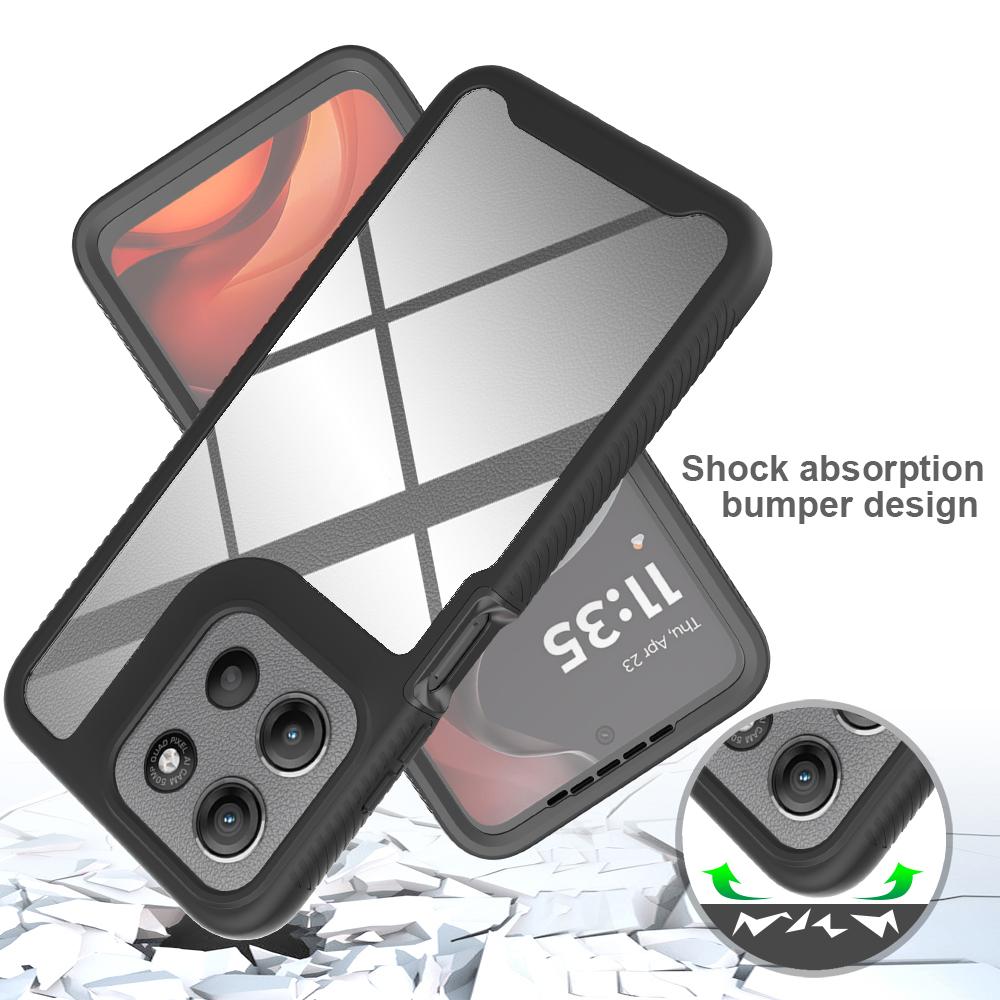 Clear Case for Motorola Moto E15 4G/G15 4G/G05 4G PC+TPU Phone Back Cover with PET Screen Film