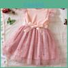 Summer Girl Princess Dress With Gradient Mesh Fabric For Toddler Girls