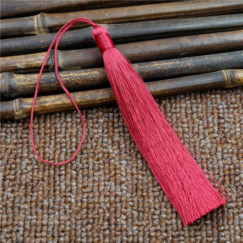 12 cm Eis-Seide Quasten Suizi Antik Langer Hänge-Spitzenfächer Anhänger Antikes Cheongsam Hanfu Quastenanhänger Handgefertigtes Zubehör