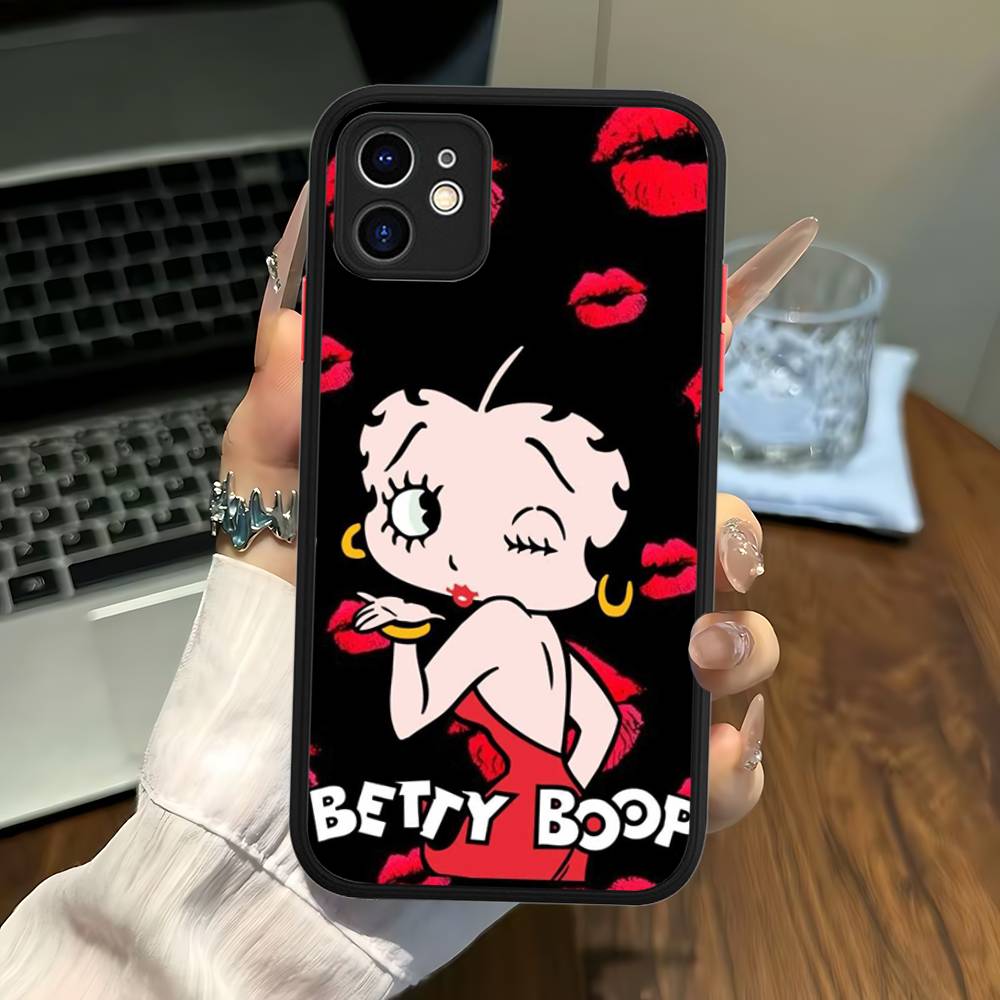 B-Betty-Cute-B-Boop Anime Phone Case For iPhone 16e 16 15 14 13 12 11 Pro Max X XS Max Plus Matte Clear