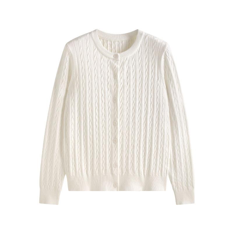 Autumn New Retro Knitted Cardigan Design Sweater Long-sleeved Round Neck Temperament Jacket Top High-end Women's Clothing