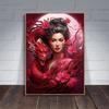 Japanese Dragon Geisha Art Poster Canvas Wall Art Paintings Elegance of Geisha Pictures Wall Art Mural for Home Room Decoration