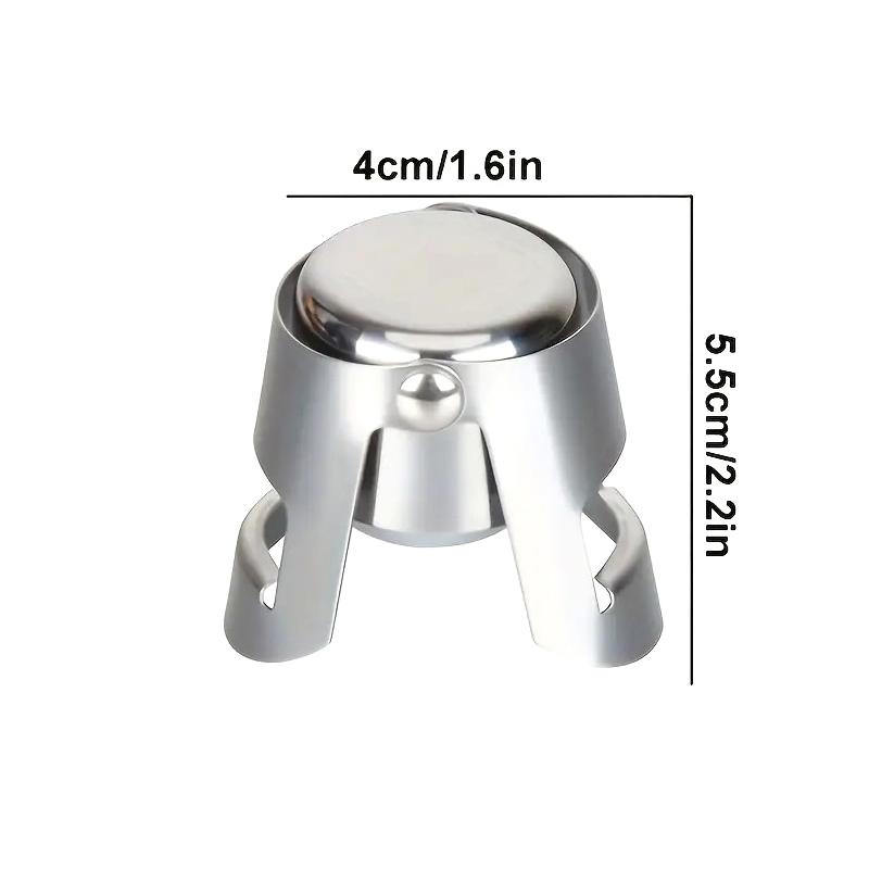 1Pcs Champagne Bottle Stopper Stainless Steel Sparkling Grape Wine Bottle Plug Vacuum Sealer Bottle Liquor Flow Stopper Cap Bar