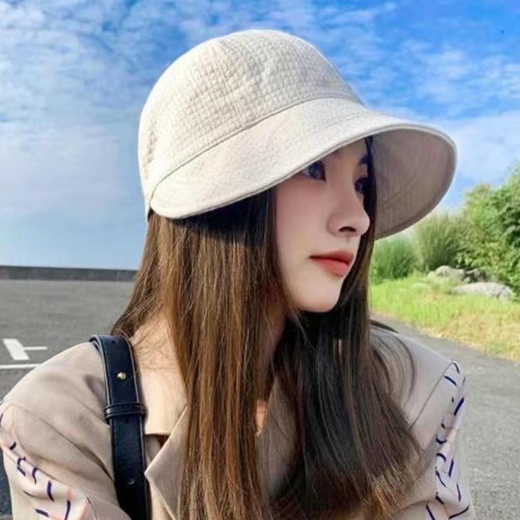 Shade the same waffle sunscreen cap Sun hat Adjustable cap ins Four Seasons Versatile Ladies