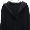 Y's Wool Long Sleeve Fringe Poncho 1 Black Coat Women Used