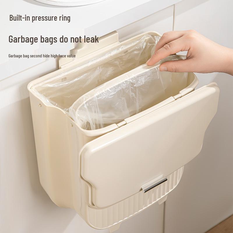 2025 Wall-Mounted Kitchen Trash Can: Punch-Free, Portable, Cabinet Door Design