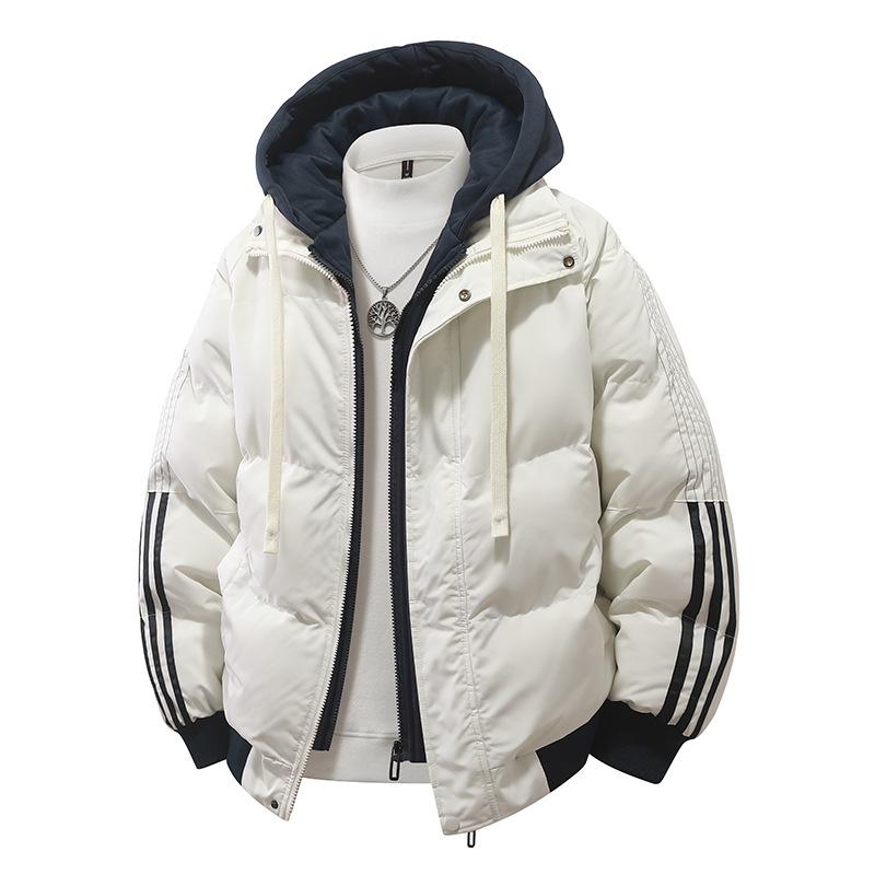 

Бавовняна куртка з капюшоном для чоловіків, Зимова тепла чоловіча куртка для підлітків, Бавовняна куртка з двох частин для відпустки XL абрикосовий