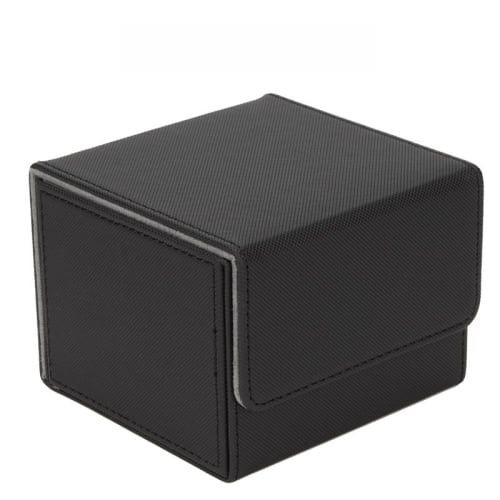 Venssu Deck Case, Trading Card Case, Storage Box, Horizontal Loading, Magnetic, PU Leather, Holds 140 Cards, "Compatible with Various Card Games," Sle