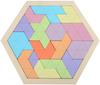 Hexagonal Wooden Geometric Puzzle Blocks for Kids 