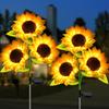 Solar Lights Outdoor for Garden - 2 Pack Flower Solar Sunflower Lights Upgraded, Waterproof Solar Outdoor Lights Auto ON/Off Solar Decorative Lights