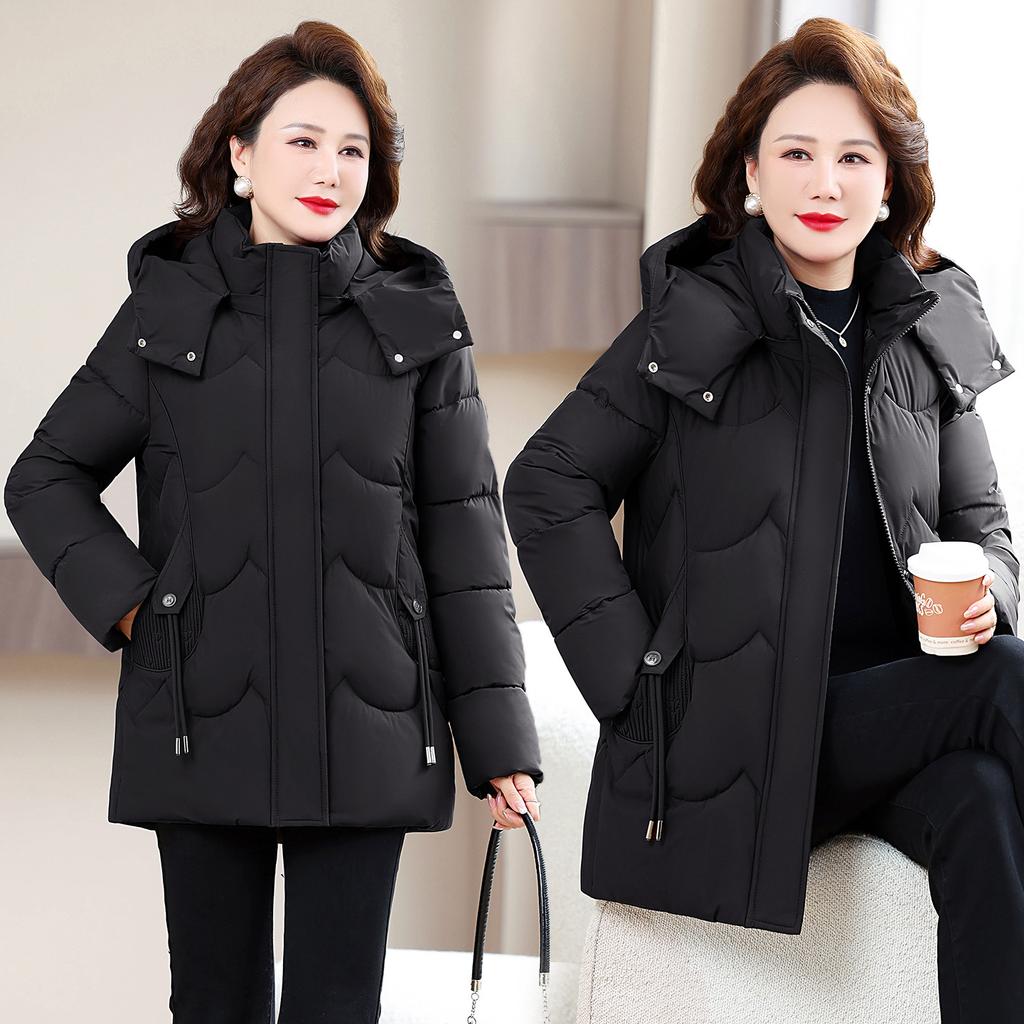 Winter New Middle-aged and Elderly Fashion Down Cotton-padded Clothes Women's Year Winter Thickened Foreign Style Mother Clothes Cotton-padded Jacket
