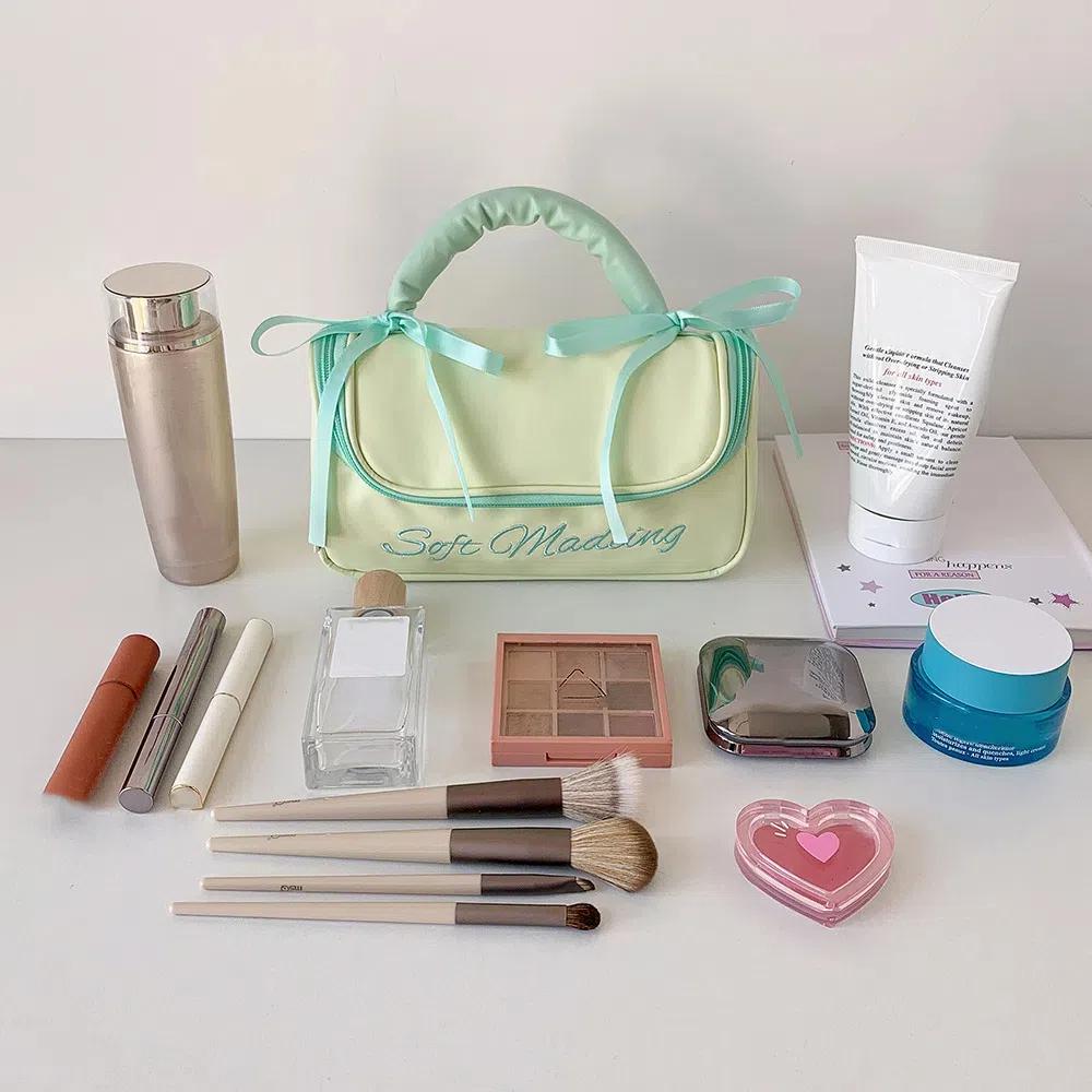 Bowknot Bow Stationery Bag Desktop Storage Korean Style Pencil Case Y2K Bow Storage Bag  School