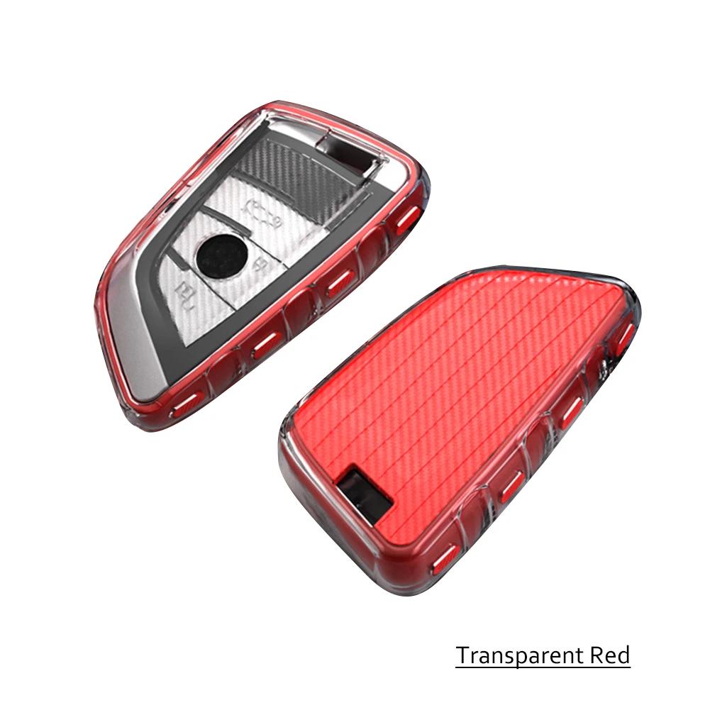 TPU Transparent Car Key Case Cover Holder Shell Fob Remote Key Protector Bag For BMW F20 G20 G30 X1 G05 X6 X7 Car Accessories