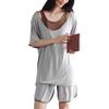 AQRTPXU Pajama Set Sleeve Shirt Padded Top and Bottom Easy To Put On and Take Perfect for Outings and Summer Women's 2-Piece (Short + Shorts) Set,
