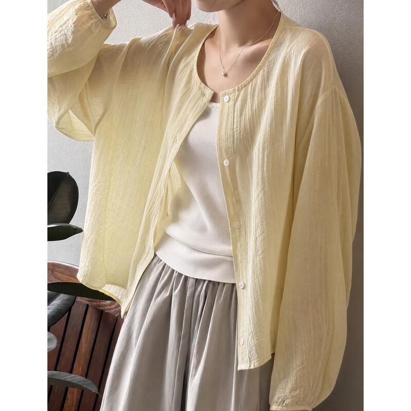 Demana Women s Petite Round Neck Long Sleeve Cardigan Shirt M