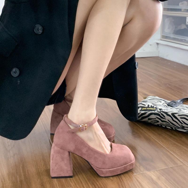 new summer Fashion Women High Heels Buckle Strap Mary Jane Shoes Female Outdoor comfortable waterproof platform high heels