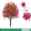 Violet Eucalyptus Garden Stake: Realistic Faux Flower Decoration with Ground Peg