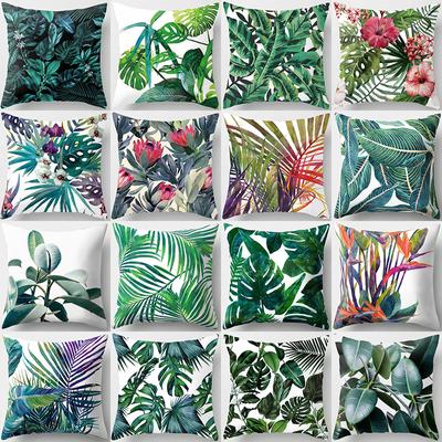 Cactus Monstera Pillowcase Tropical Leaf Pillow Sofa Home Fabric Decorative Pillowcase