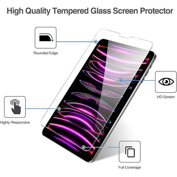 Verre Trempé - E.F.CONNECTION - pour iPad Pro 12,9" - Haute Dureté - Installation Facile - Transparent