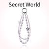 Fashionable Pearl Crystal Mobile Phone Chain Star Beaded Double Strand Crystal Lanyard Short Wrist Hand-held Hanging Accessory 1