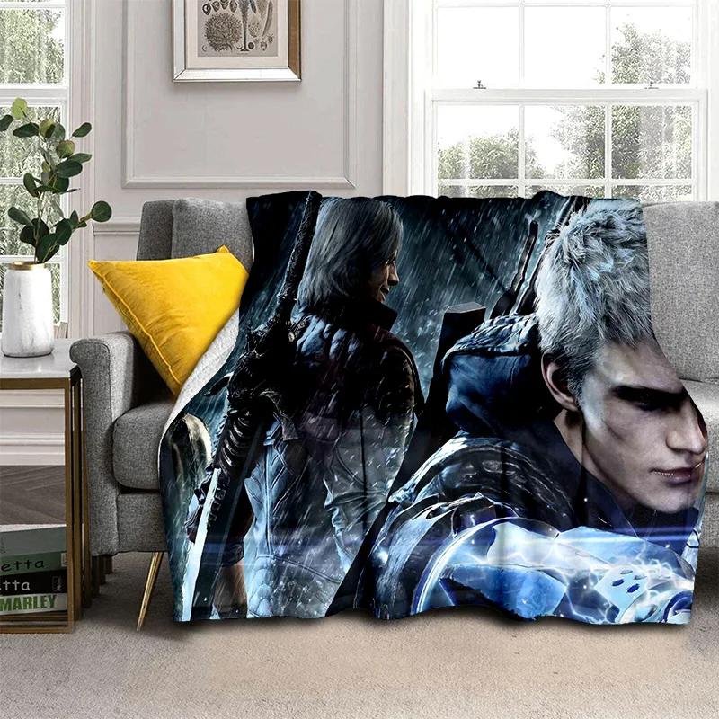 3D DMC Game D-Devil May Cry Gamer Blanket,Soft Throw Blanket for Home Bedroom Bed Sofa Picnic Travel Office Cover Blanket Kids