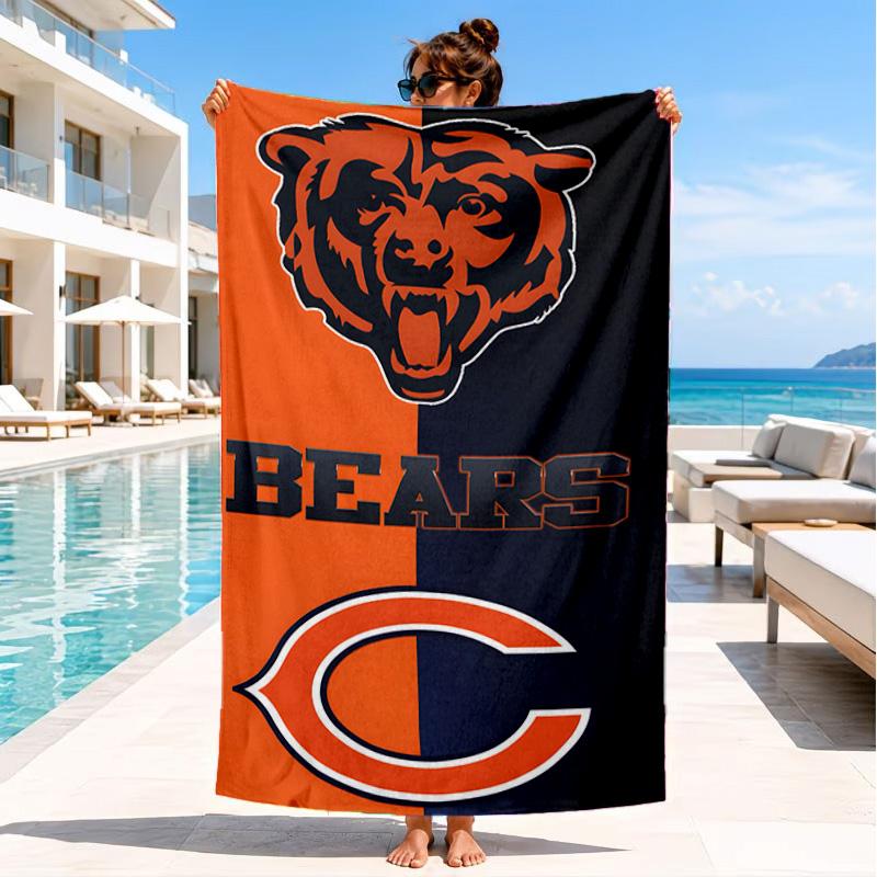 Chicago Bears  Beach Towel, Quick-drying, Easy to Care for, Suitable for Both Fitness and Beach Vacations,Sports Essential