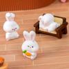 Cute Mini Rabbit Doll Figurines Miniature Ornament Cartoon Bunny Micro Landscape Decoration Crafts Car Interior Accessories Gift