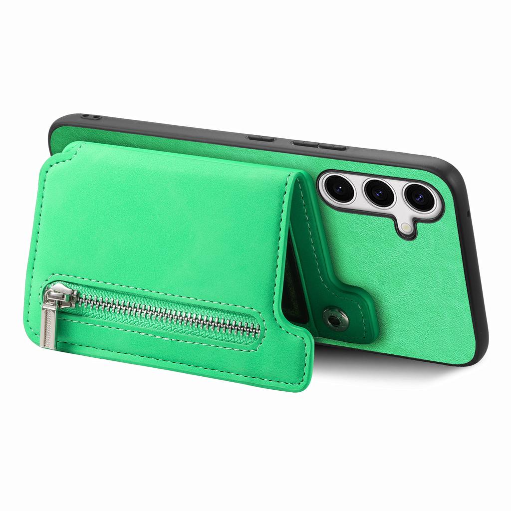For Samsung Galaxy S25 Case Magnetic Detachable Zipper Card Holder Leather Phone Back Cover