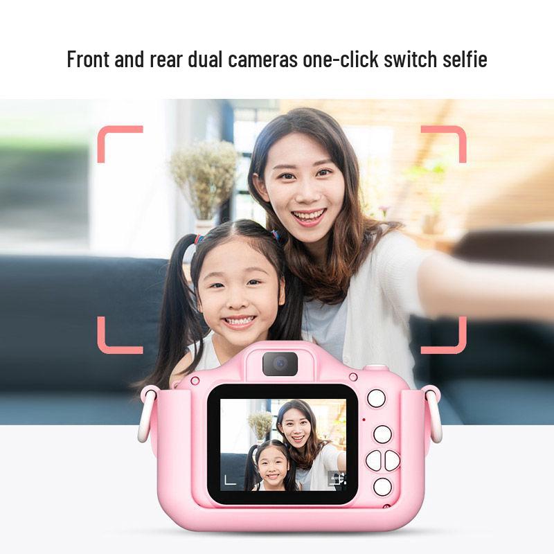 Kids' HD Dual Lens Camera: Educational Photo & Video Toy with Cute Cartoon Design
