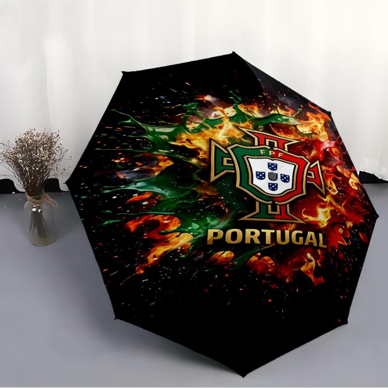 Printed Portugal Football team Folding Umbrella,Outdoor,Leisure,And Travel Umbrella,Durable Umbrella Fabric,Birthday And Holiday Gift