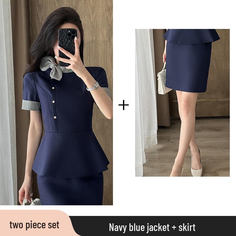 Women's High-End Professional Salon & Hotel Reception Summer Workwear Set
