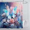 3d Beautiful Butterfly Shower Curtain Waterproof Polyester Fabric 3D Printed Curtain Bathroom Decoration with Hooks
