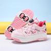 29-40 Boys/Girls' Shoes with Wheels Four Wheel Sports Roller Skating Removable Skating Shoes Boys Skate Shoes Girl Skate Shoes