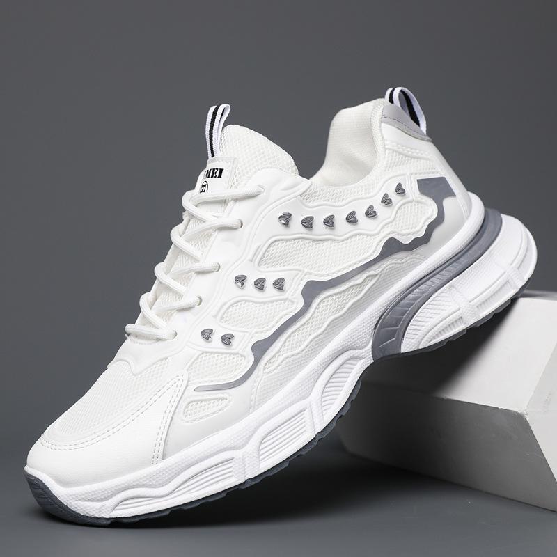 

Men s breathable mesh sneakers 2025 autumn new versatile casual lightweight white shoes fashion sports men s shoes 44