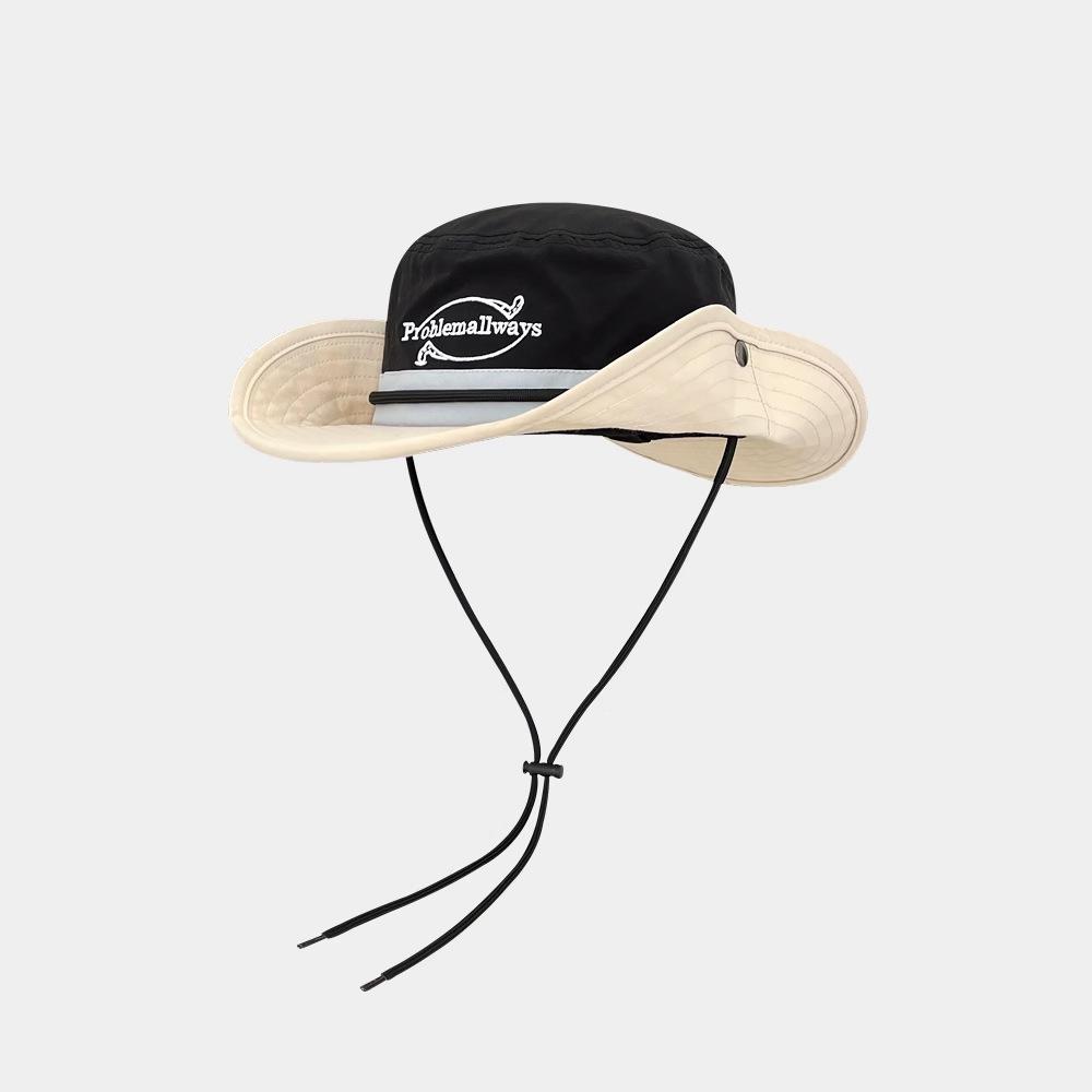 

Japanese Retro Color Matching Quick-drying Bucket Hats for Men and Women Summer Outdoor Camping Sun Protection Hiking Caps чорний