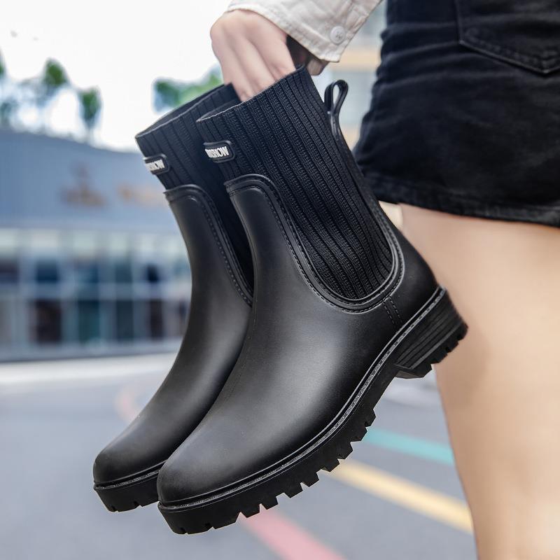 rain boots women's waterproof rain shoes women's outdoor new water shoes waterproof and wear-resistant water shoes platform rubber shoes women