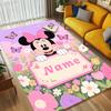 Custom Name Minnie Mouse Garden Living Room Non-Slip Area Rug Soft Carpet for Bedroom Kids Playroom Sofa Office Home Decor Doormat